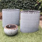 Drie decoratieve potten voor op de vensterbank., Binnen, Zo goed als nieuw, Minder dan 40 cm, Overige vormen