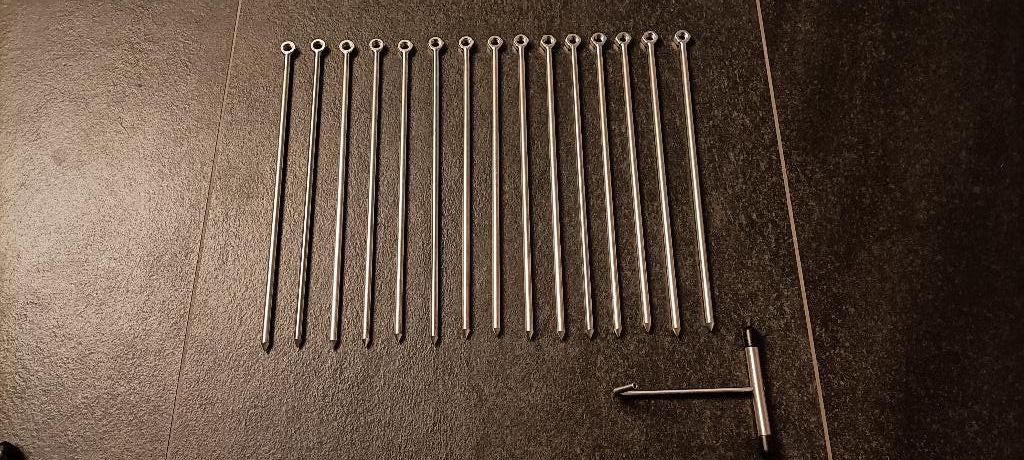 Nieuw zeer degelijke rvs tent haringen incl haringtrekker., Ophalen of Verzenden, Nieuw, Overige typen