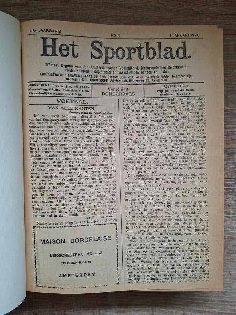 Het Sportblad 1920, Verzenden