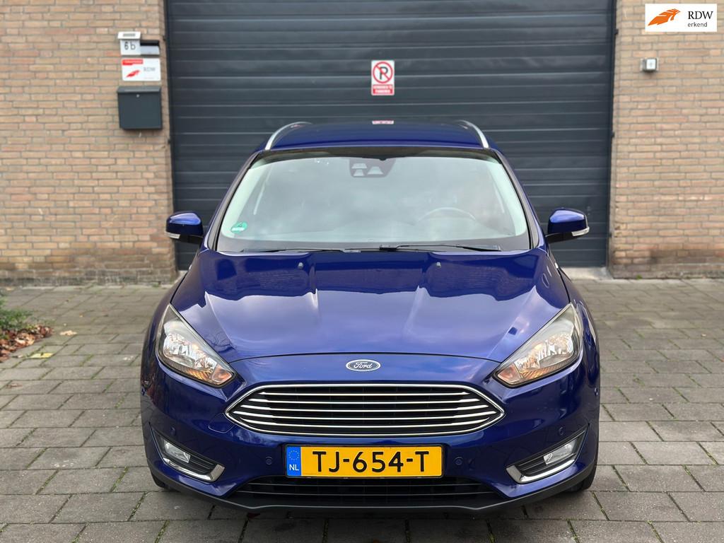 Ford Focus Wagon 1.5 Titanium Edition Clima ECC Cruise contr, Stof, 4 cilinders, 150 pk, Blauw