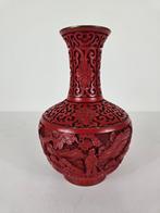Schitterende cinnaber lakwerk vaas, China, midden 20e eeuw, Ophalen of Verzenden