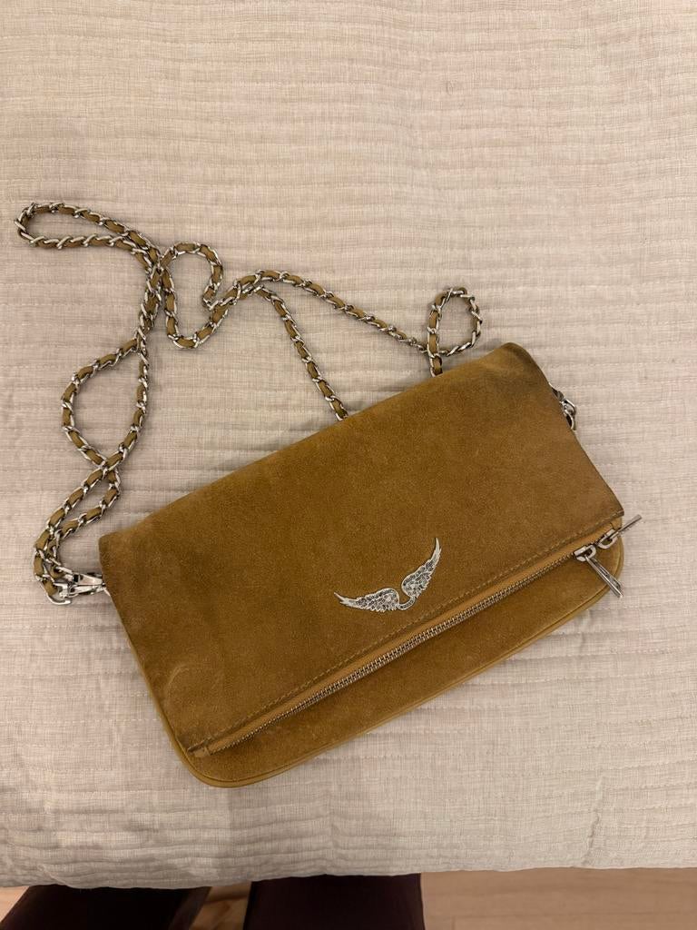 Zadig & Voltaire suède tas met twee hengsels, Sieraden, Tassen en Uiterlijk, Tassen | Damestassen, Ophalen of Verzenden, Gebruikt