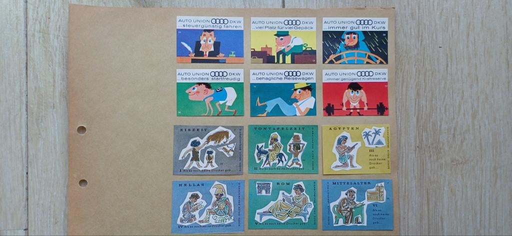 Vintage Auto Union DKW lucifermerken, Ophalen of Verzenden, Gebruikt, Luciferdoosjes of -merken