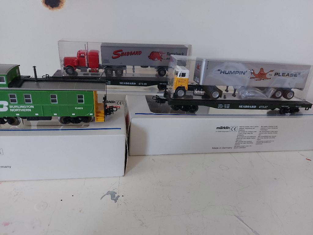 3 Marklin wagons van de Amerikaanse Spoorwegen, Hobby en Vrije tijd, Modeltreinen | H0, Wisselstroom, Ophalen of Verzenden, Märklin