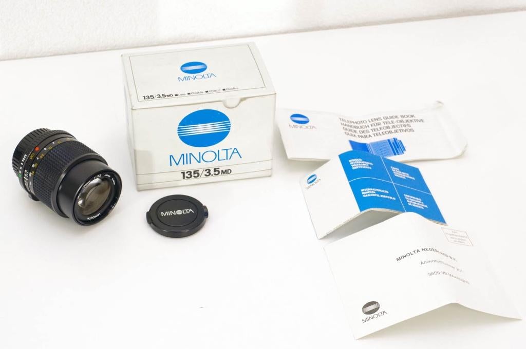 Minolta 135mm f/3.5 portretlens MD mount compleet, Audio, Tv en Foto, Fotografie | Lenzen en Objectieven, Verzenden, Zo goed als nieuw