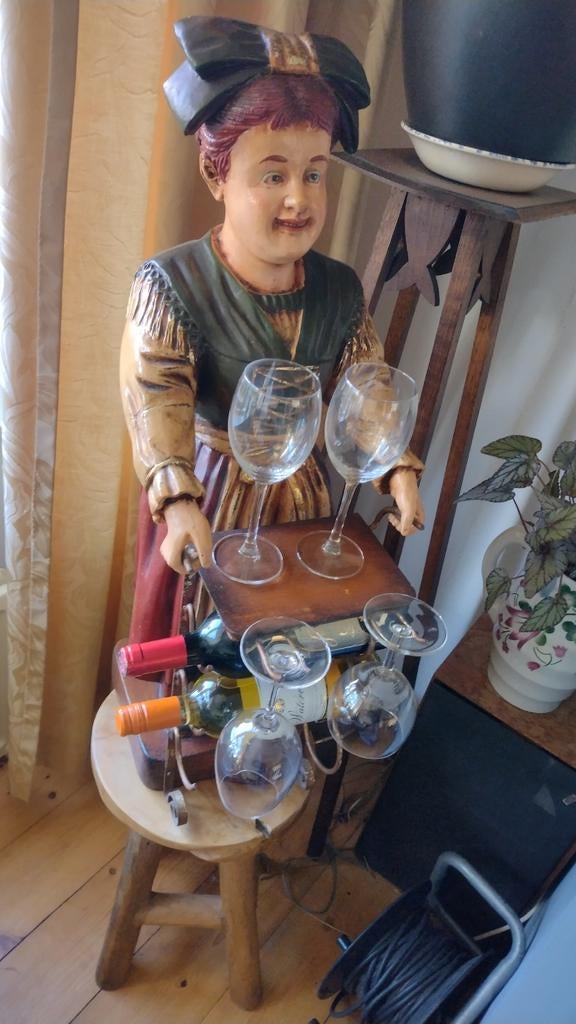 Antiek wijnrek met serveerster, Antiek en Kunst, Ophalen