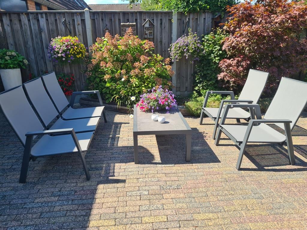 Z.g.a.n Azoren verstelbare tuinset/loungeset., Tuin en Terras, Tuinsets en Loungesets, Ophalen, Zo goed als nieuw, 5 zitplaatsen
