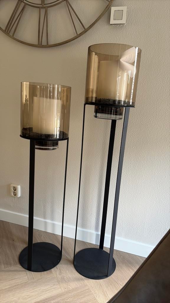 Initials by Haans Windlichten / Kaarshouders - Set van 2, Ophalen, Zwart, Zo goed als nieuw, Kandelaar