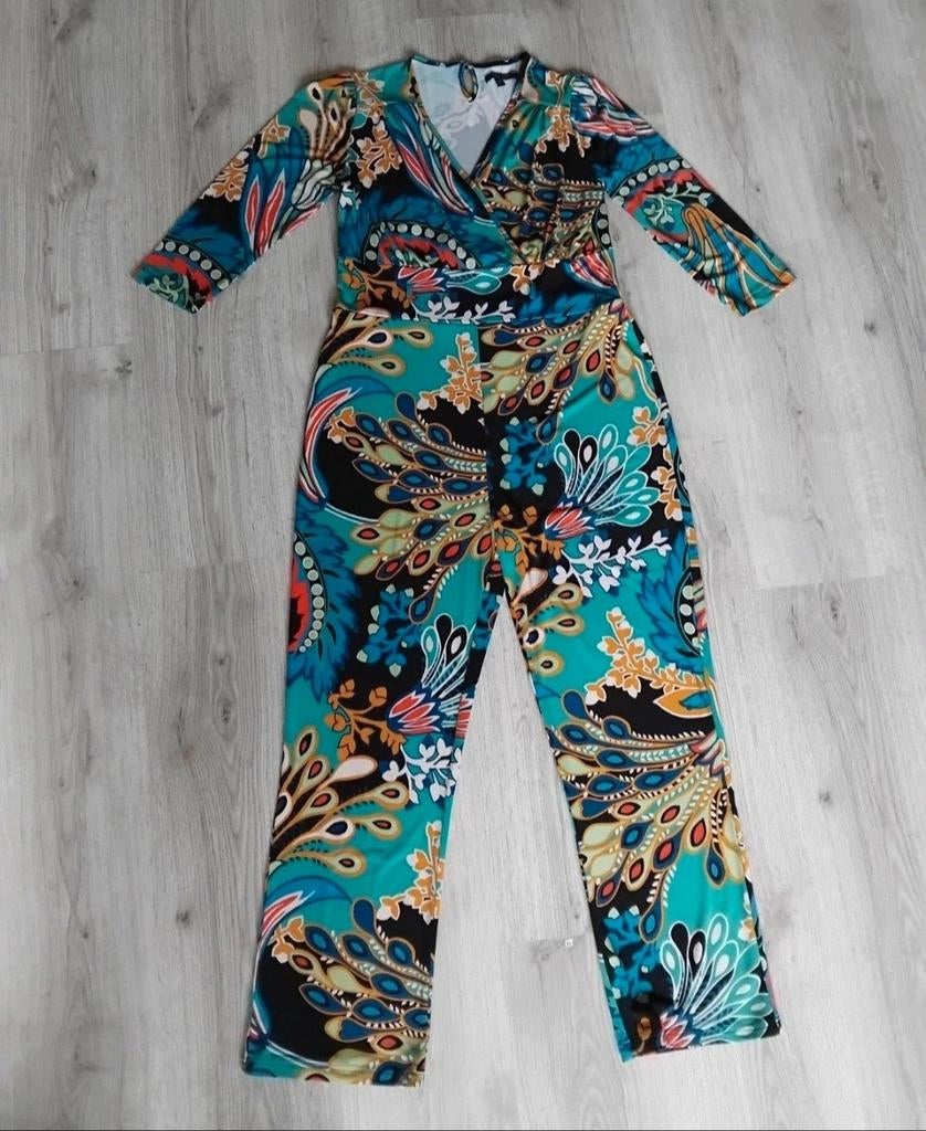 King Louie retro jumpsuit strech maat M, Kleding | Dames, Jumpsuits, Maat 38/40 (M), Zwart, Ophalen of Verzenden, Zo goed als nieuw