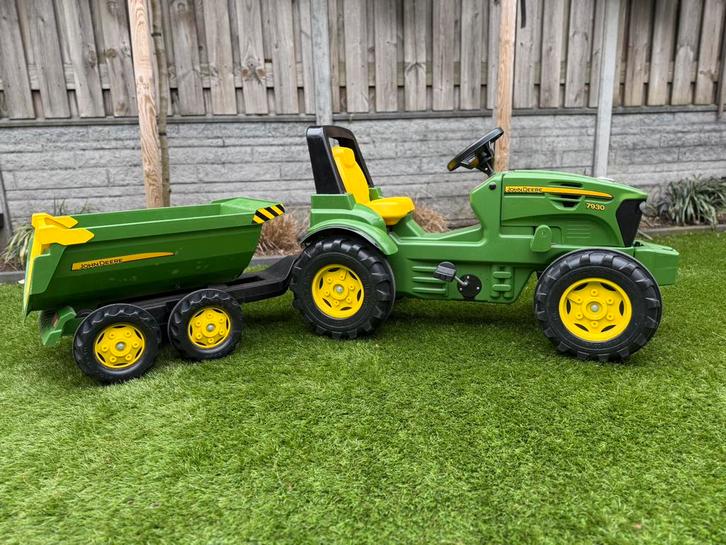 John deere 7930 traptractor + kar, Kinderen en Baby's, Speelgoed | Buiten | Skelters, Zo goed als nieuw, Overige merken, Ophalen