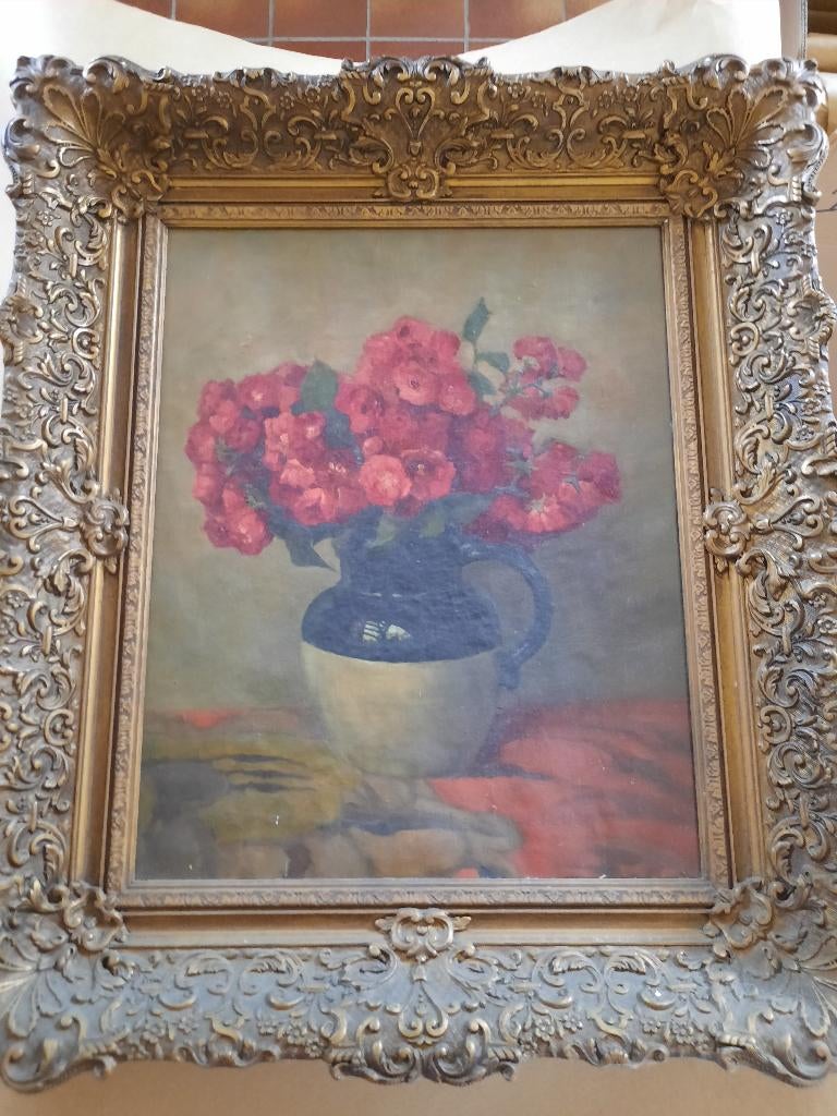 Olieverf schilderij bloem decor, Ophalen