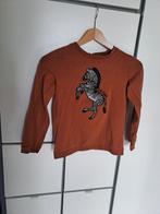 Roestbruine longsleeve met zebra tres cool WE maat 134/140, Gebruikt, Jongen of Meisje, Ophalen of Verzenden, Shirt of Longsleeve