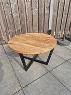 Industriële salontafel mangohout, Ophalen, Rond