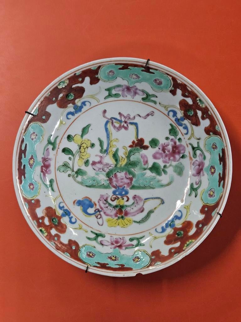 Antieke Chinese schaal bord Chinees porselein famille rose, Antiek en Kunst, Antiek | Wandborden en Tegels, Ophalen of Verzenden