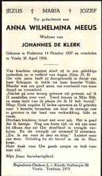 Meeus Anna Wilhelmina Halsteren 1857-1956 Venlo, Verzamelen, Ophalen of Verzenden