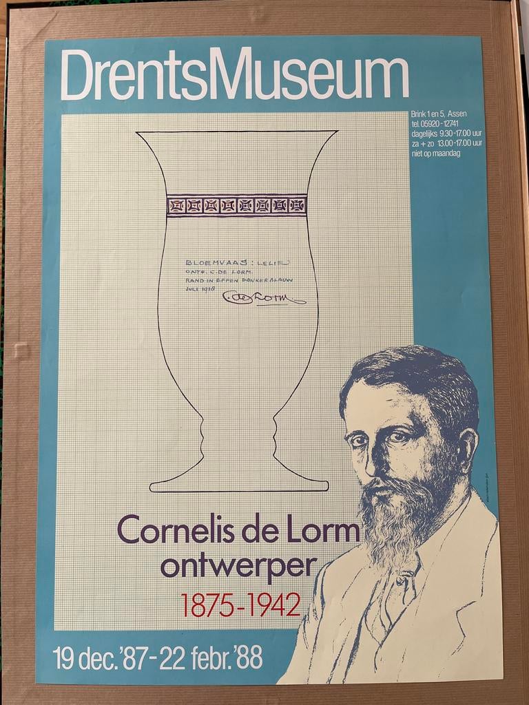 Drents Museum: Cornelis de Lorm ontwerper poster, Ophalen of Verzenden, A1 t/m A3, Overige onderwerpen, Rechthoekig Staand