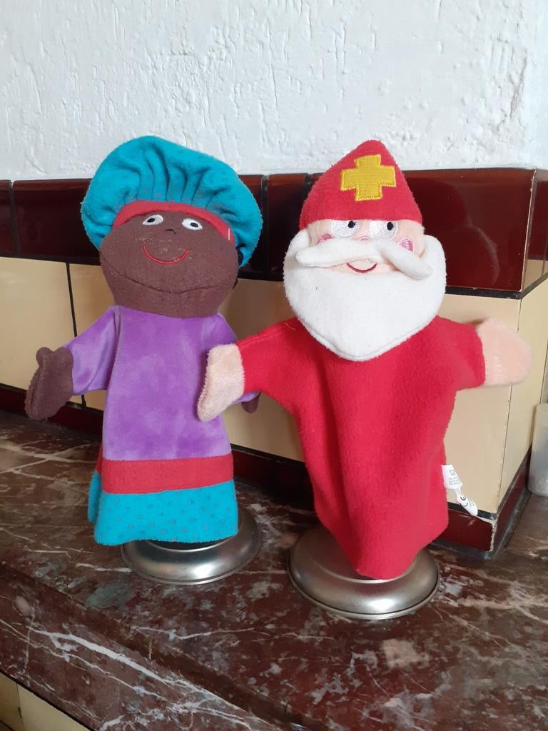 Sint en Piet handpoppen poppenkastpoppen, Ophalen of Verzenden, Zo goed als nieuw, Pop