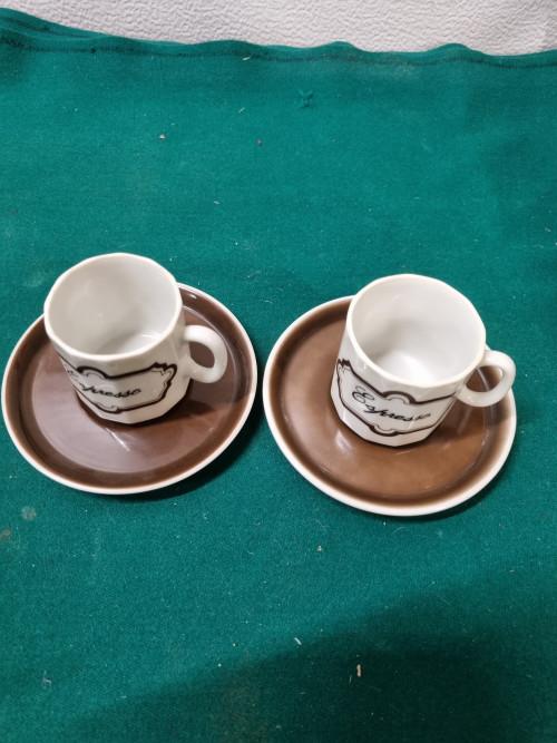 Espresso kopjes en schotel twee stellen retro, Ophalen of Verzenden, 'T Olde Gre-j, Info@toldegrej.nl, Endepoelstraat 20f Didam