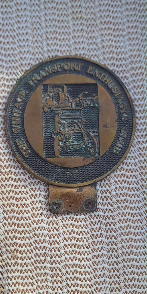 Vintage bronzen Transport Enthusiasts Club Badge., Verzamelen, Ophalen of Verzenden, Gebruikt, Auto's