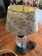 tafellamp met een stenen voet en glazen borst en extra kap, Ophalen, Zo goed als nieuw, Glas, Minder dan 50 cm