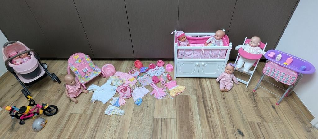Mega set poppen spullen, Kinderen en Baby's, Speelgoed | Poppen, Ophalen, Zo goed als nieuw, Babypop