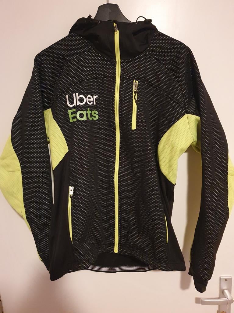 Uber Eats jas - Zwart/Geel fleece xl, Zwart, Maat 56/58 (XL), Ophalen of Verzenden, Gedragen