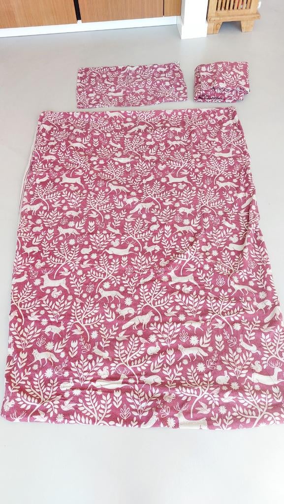 Furn. Scandi Woodland Flanel Dekbedovertrek 1-persoons (2x), Gebruikt, Dekbedovertrek, Ophalen of Verzenden, Overige kleuren