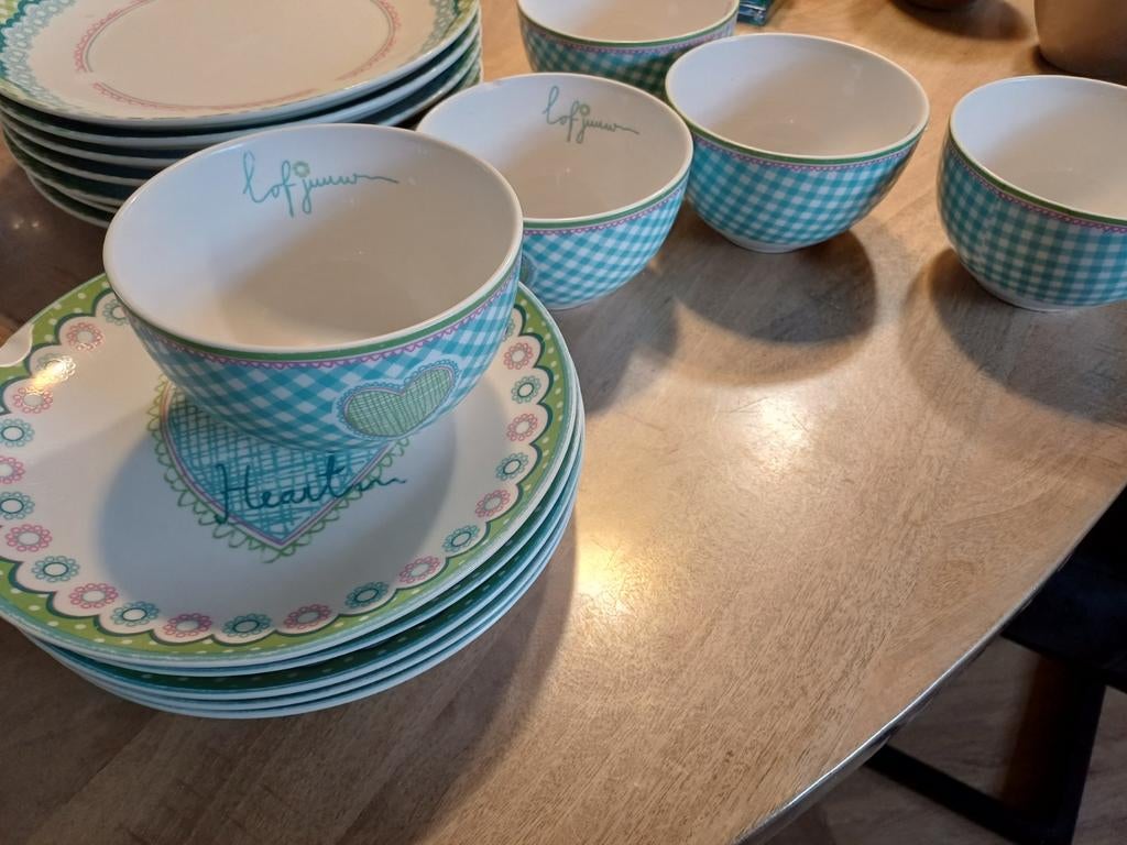 6 Lofjuuw schaaltjes, 12,5 cm - Beschadigd, Ophalen of Verzenden