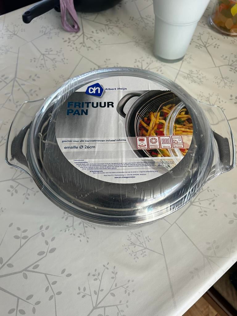 AH Frituurpan - Emaille Ø 26cm, Ophalen, Overige materialen, Inductieplaat, Overige typen