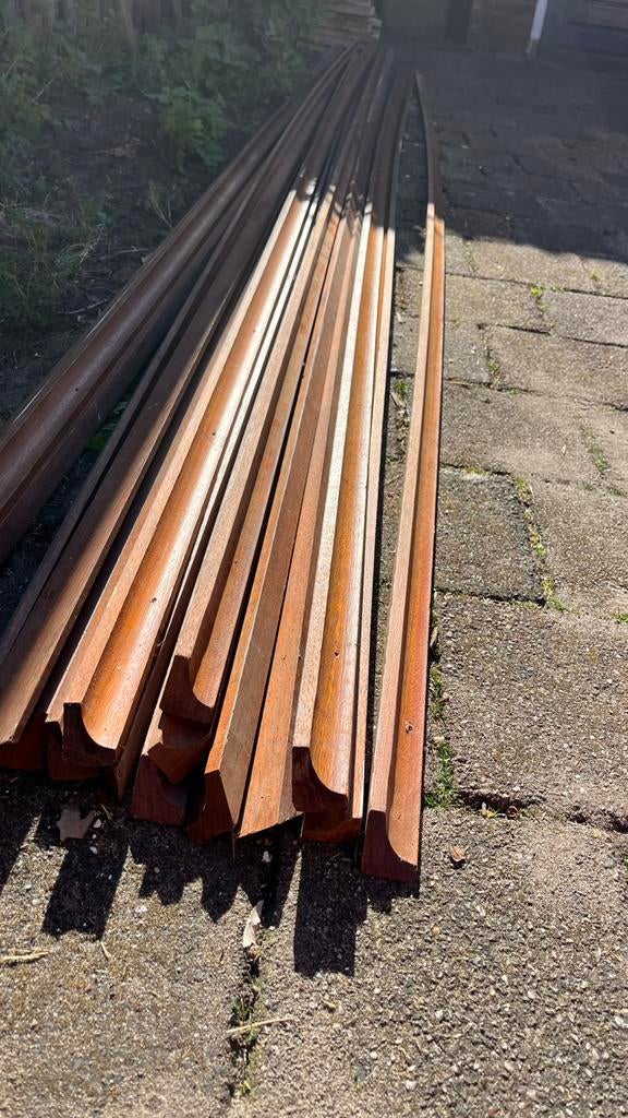 Meranti sierlatten, Doe-het-zelf en Verbouw, Hout en Planken, Ophalen, Gebruikt, 25 tot 50 mm, Overige typen
