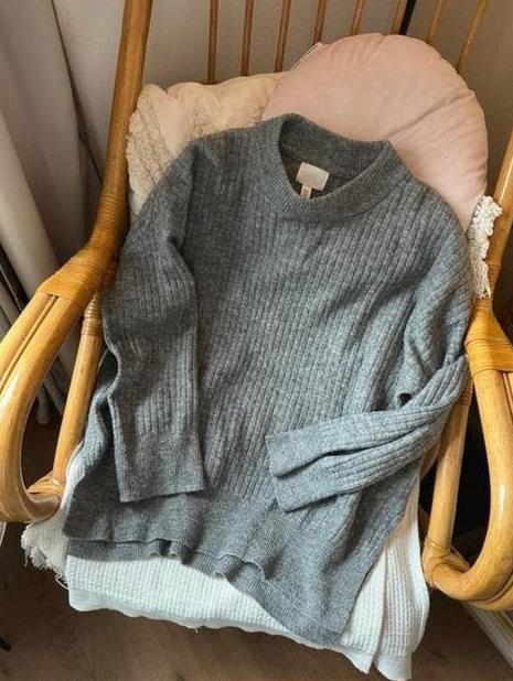 Warme grijze oversized trui van h&m - maat m, Ophalen of Verzenden, Zo goed als nieuw, Grijs