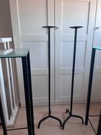 Twee zwarte metalen kandelaars, Ophalen, Zwart, Zo goed als nieuw, Kandelaar