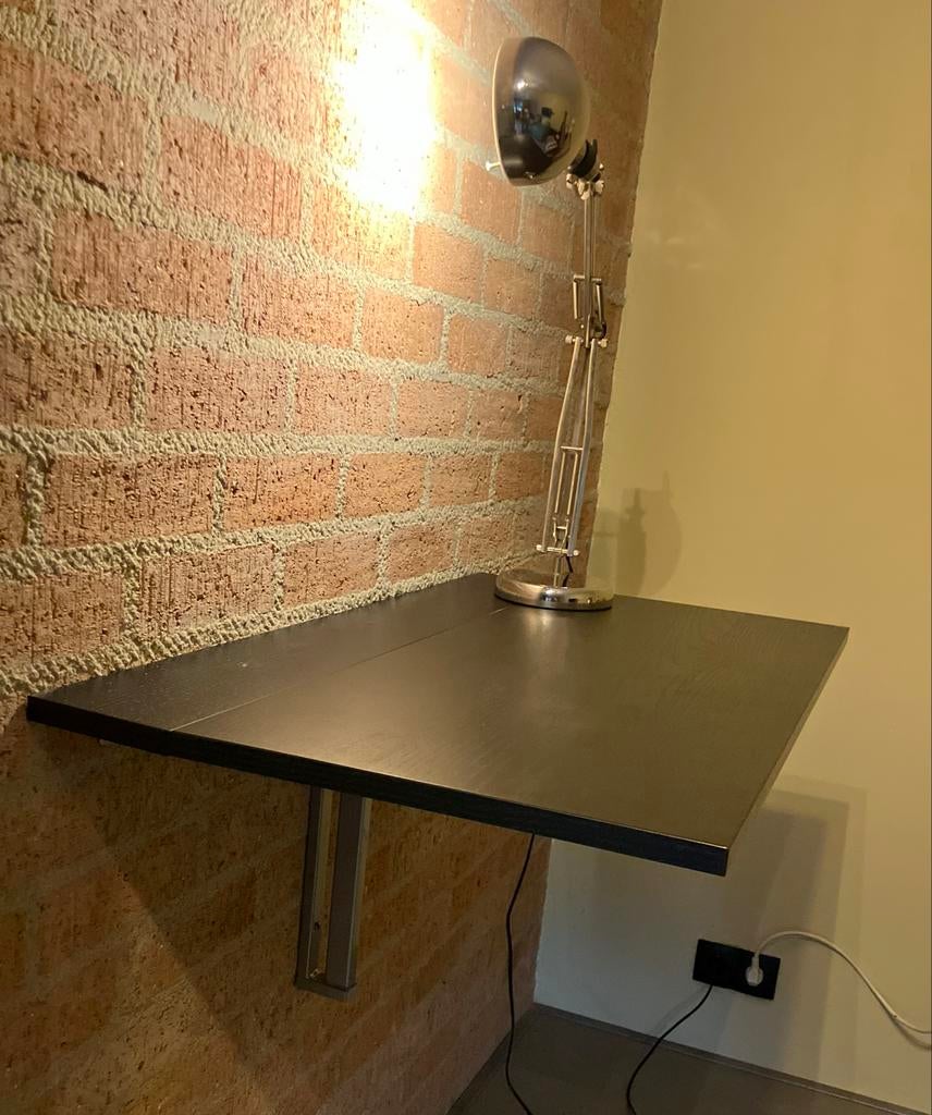 Z.g.a.n. IKEA BJURSTA wandtafel, zwart, Ophalen, Tot twee personen, 50 tot 100 cm, Zo goed als nieuw