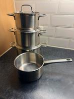 Nog nette bk pannenset, Huis en Inrichting, Keuken | Potten en Pannen, Ophalen of Verzenden, Gebruikt, Rvs, Pannenset
