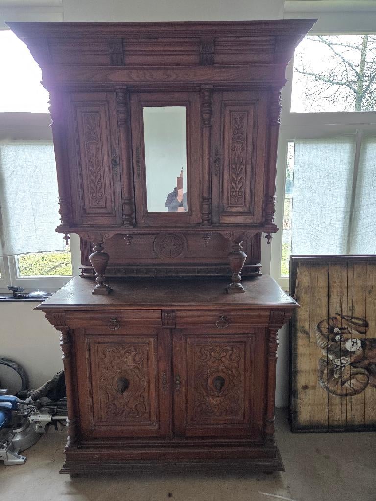 Henri deux kast met spiegeldeur, Antiek en Kunst, Antiek | Meubels | Kasten, Ophalen