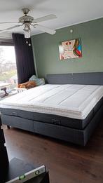 Boxspring 200x200 met opbergruimte en latex topmatras, Ophalen, Tweepersoons, Zo goed als nieuw, Overige maten