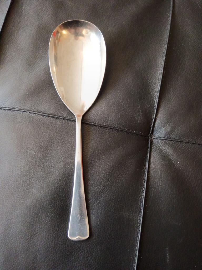 Gero Zilvium 90 model Haags Lofje Rijstopscheplepel, Antiek en Kunst, Ophalen of Verzenden