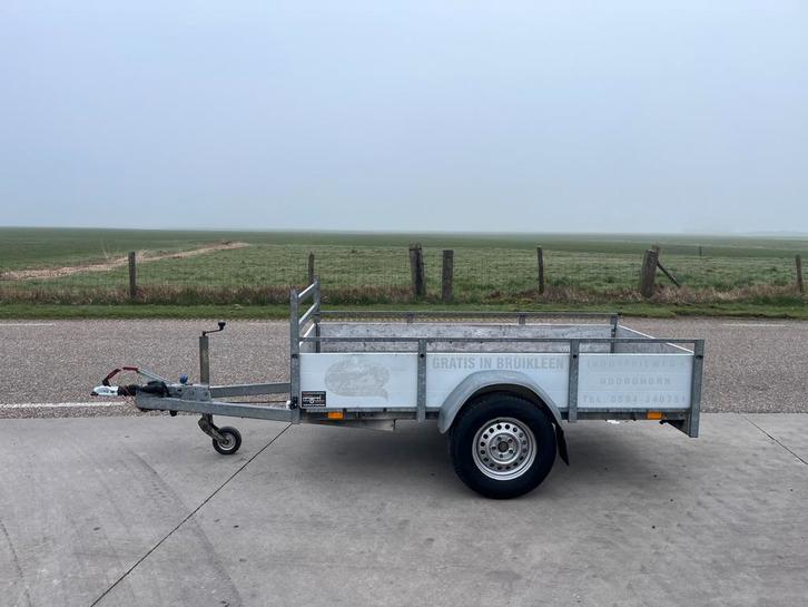 Enkelasser enkelas aanhanger geremde uitvoering 1350kg, Auto diversen, Aanhangers en Bagagewagens, Gebruikt, Ophalen