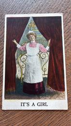 Mededeling. Het is een MEISJE. Verpleegster, Ophalen of Verzenden, Voor 1920, Kinderen