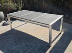 Aluminium tuintafel met natuursteen blad, Ophalen, Gebruikt, Rechthoekig, Aluminium