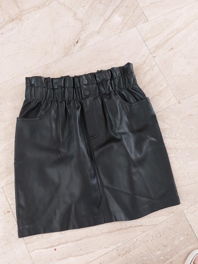 ONLY Blue Brown Zwart Imitatie Leren Rok Maat M, Kleding | Dames, Rokken, Maat 38/40 (M), Zwart, Ophalen of Verzenden, Zo goed als nieuw