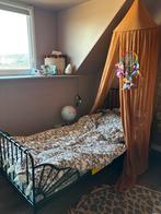 IKEA bed, Minnen, zwart, verstelbaar in lengte (137 t/m 207), Huis en Inrichting, Slaapkamer | Bedden, 90 cm, Eenpersoons, Zwart