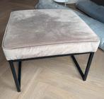 Poef velvet met zwarte poten, Ophalen, Zo goed als nieuw, Vierkant