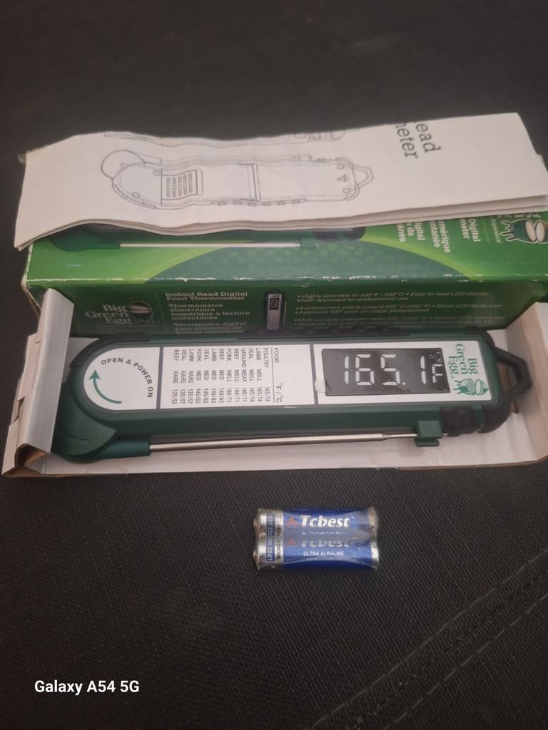Big green egg  instant read digitale food thermometer, Ophalen, Nieuw