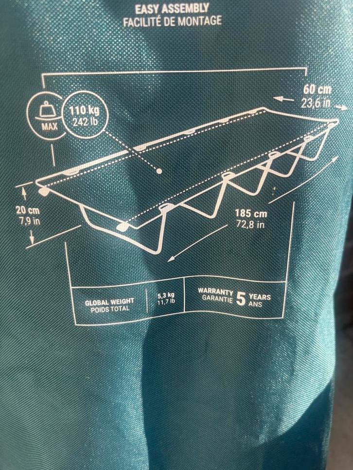 Decathlon Quechua Basic veldbed/stretcher, Caravans en Kamperen, Slaapzakken, Zo goed als nieuw, Ophalen