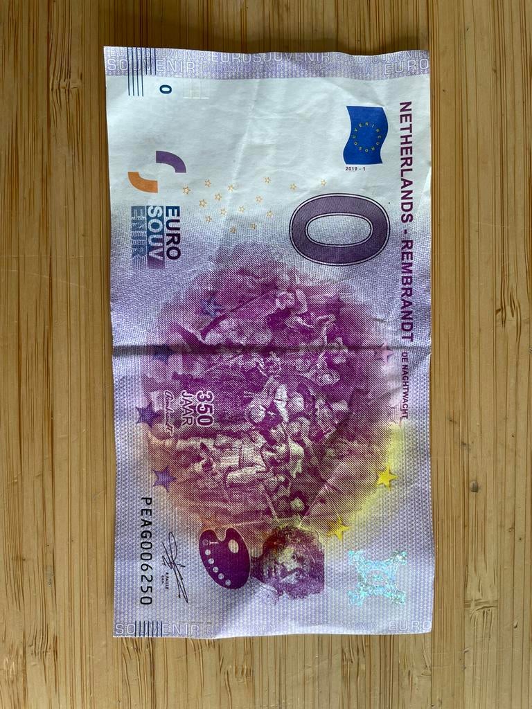 Rembrandt biljet de nachtwacht 0 euro, Ophalen, Overige landen