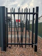 Enkele sier draaipoort zwart 110x150 cm met palen, Tuin en Terras, Tuinpoorten, Ophalen, Gebruikt, 100 tot 150 cm, 100 tot 150 cm