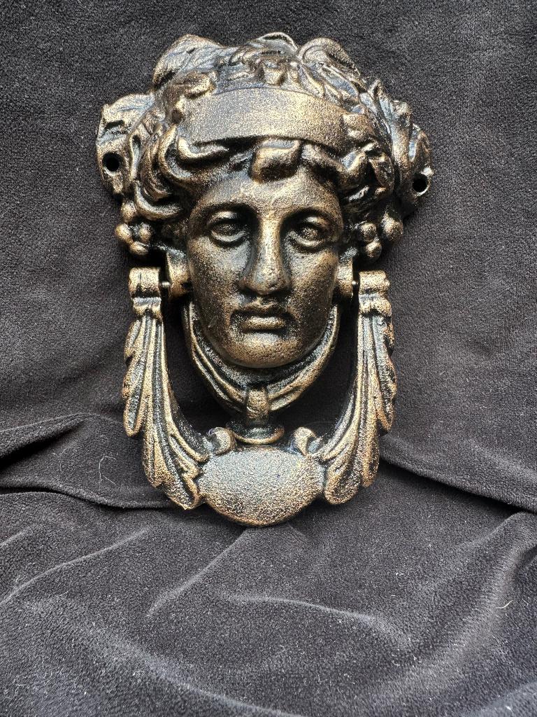 Deurklopper Athena, gietijzer, bronskleur., Ophalen of Verzenden, Brons