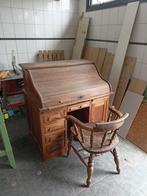 Antiek rolluikbureau met stoel - Eikenhout, Ophalen