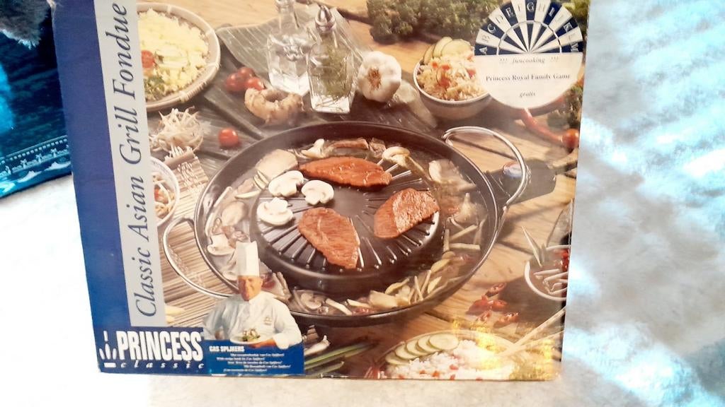 Princess Classic Asian Grill Fondue Type 2265 + schepnetjes, Ophalen of Verzenden, Zo goed als nieuw, Elektrisch, Fondueset